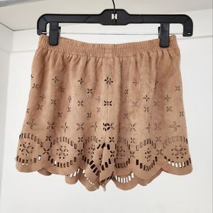 Suede Scalloped Shorts, Small